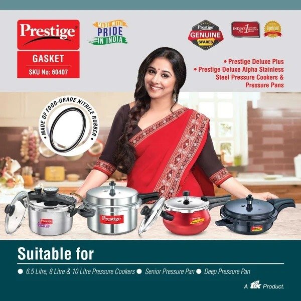 Prestige Deluxe Stainless Steel Senior Pressure Cooker Gasket 6.5L TO 10L