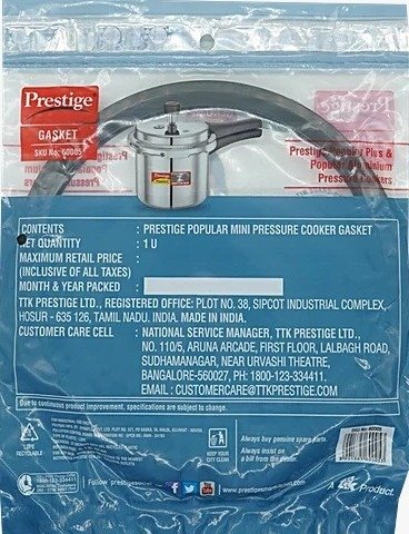 Prestige Popular Mini Gasket - For Popular & Popular Plus Pressure Cooker, 2 & 3 L - Image 2