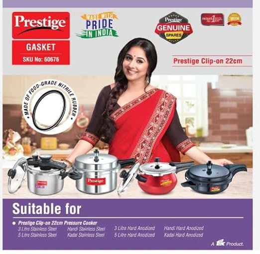 PRESSURE COOKER GASKET OF 3/3.5/5 LITERSUITABLE FOR PRESTIGE CLIP ON - 22 CM