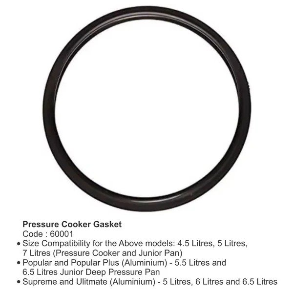 PRESTIGE ALUMINIUM 5L PRESSURE COOKER GASKET - Image 3
